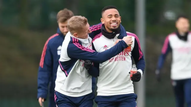 Arsenal Oleksandr Zinchenko and Gabriel Jesus