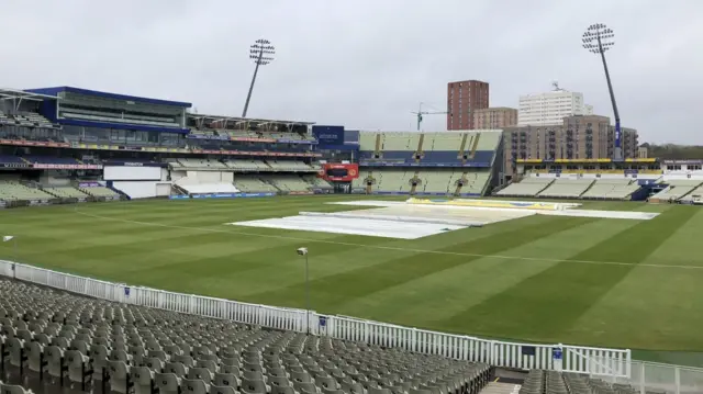 Edgbaston with the covers on