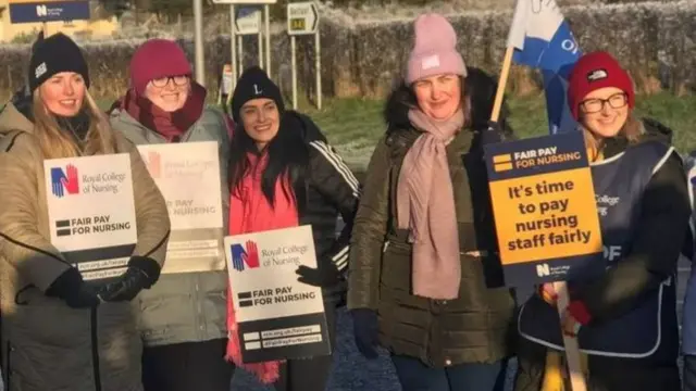 Nurses on strike earlier last year