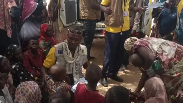 International Rescue Committee staff in Chad helping arrivals from Sudan