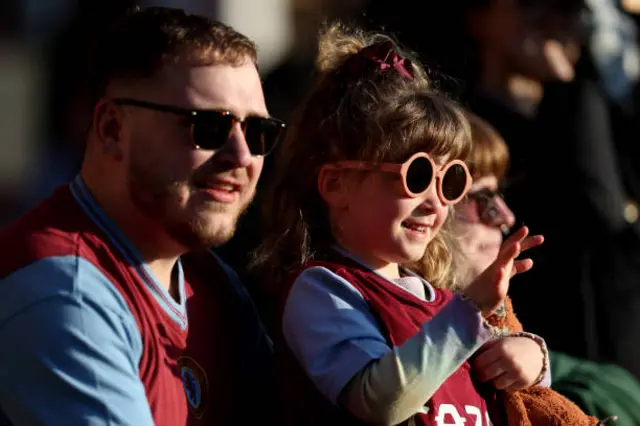 Aston Villa fans in the sun