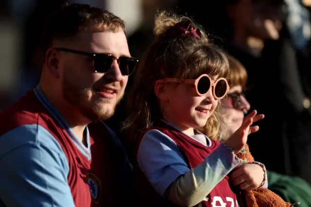 Villa fans await kick off.