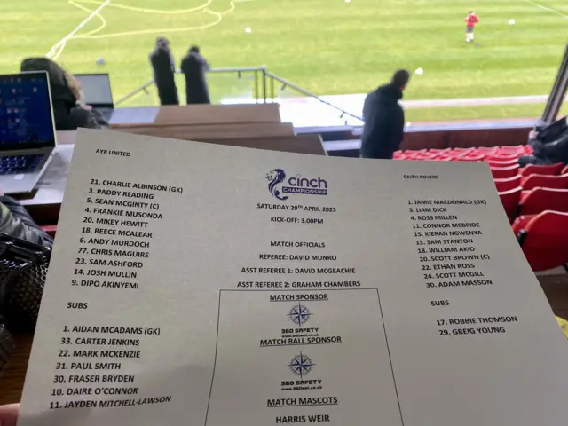 Team lines at Somerset Park