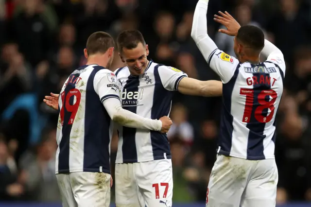 West Brom celebrate Jed Wallace's winner