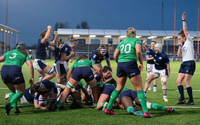 Scotland's Leah Bartlett scores