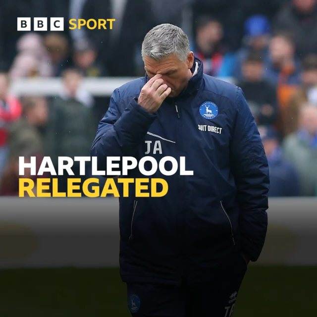 Hartlepool United are relegated graphic