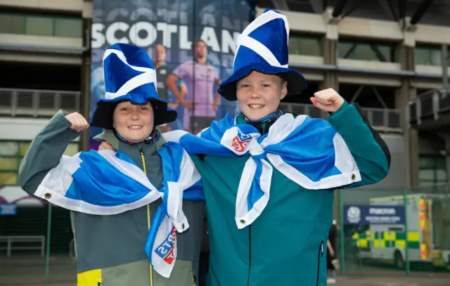 Scotland fans outside Murrayfield Stadium