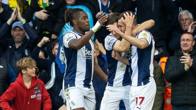 West Brom celebrate Jed Wallace's goal