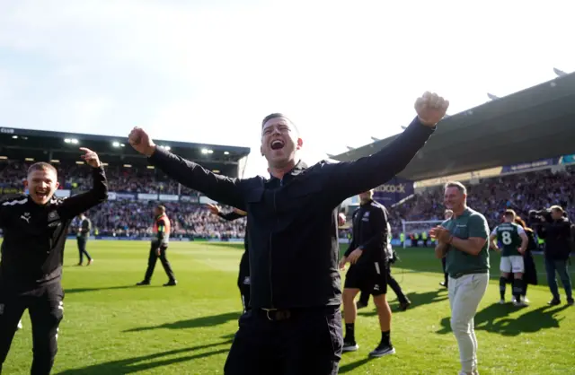 Plymouth boss Steven Schumacher celebrates promotion