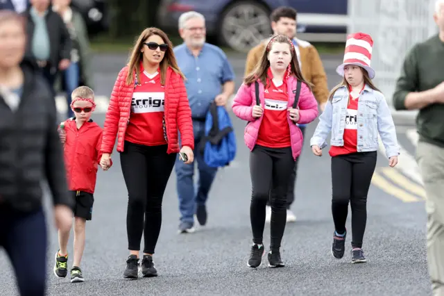 Derry fans arrive at Healy Park