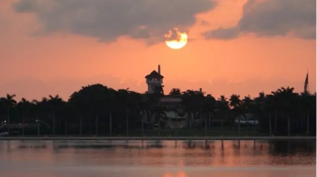 Sunrise over Mar-a-Lago this morning