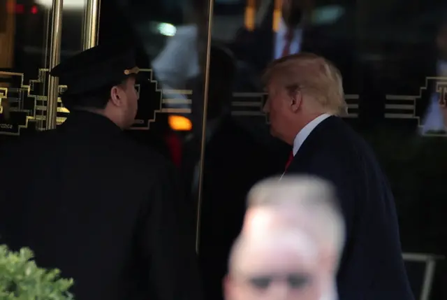 Donald Trump arrived at Trump Tower in New York