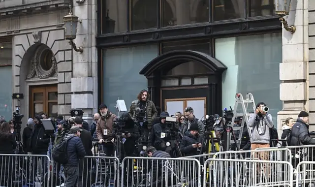 Journalists in front of Trump Towers in Manhattan