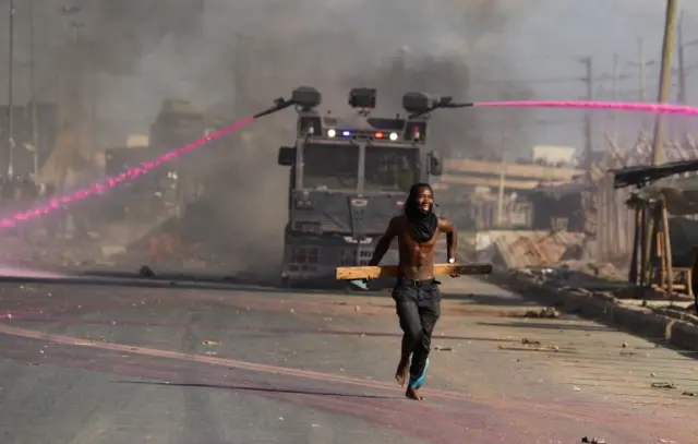 A protester on Kenya