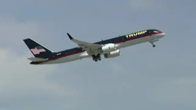 Trump plane leaving Florida