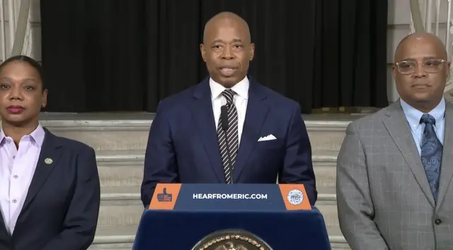 NY Mayor Eric Adams at a press conference