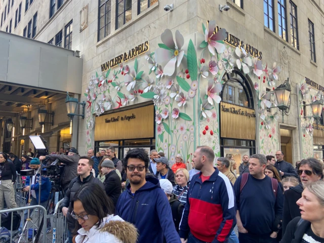 Bystanders waiting for Trump