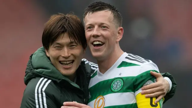 Celtic's Jota and Callum McGregor celebrate