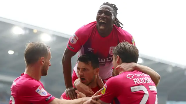 Huddersfield celebrate