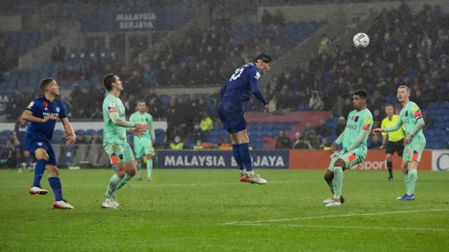 Two late headers from Kieffer Moore gave Cardiff victory the last time these two sides met in south Wales