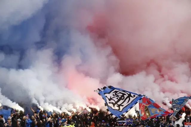 Rangers fan smoke