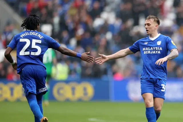 Cardiff players celebrate