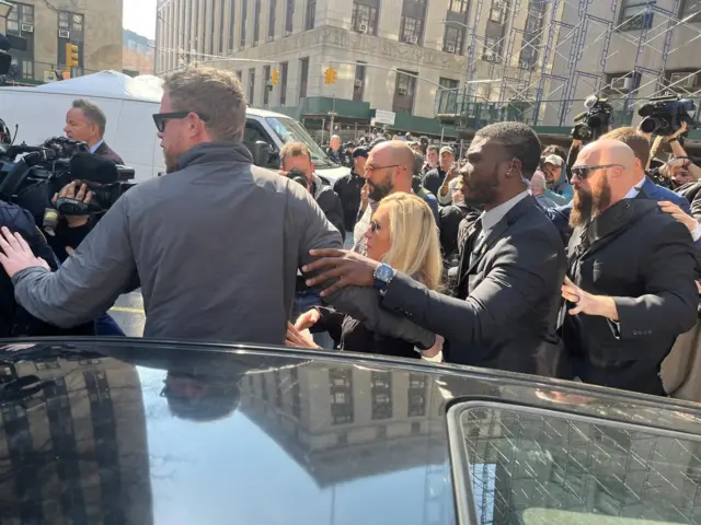 The scene at the protest
