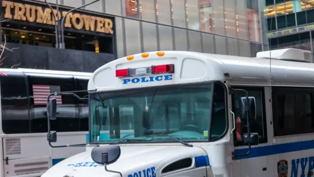 A police van outside Trump Tower