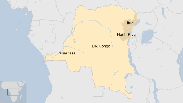 A map of Democratic Republic of Congo