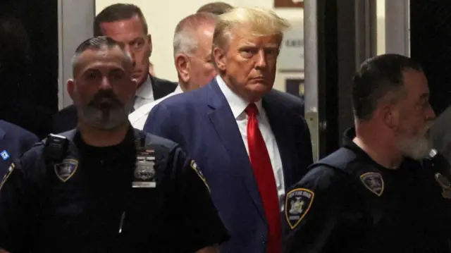 Donald Trump arrives in court