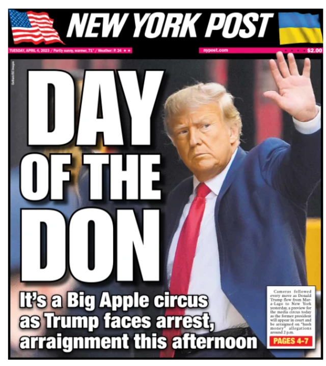 Front cover of the New York Post