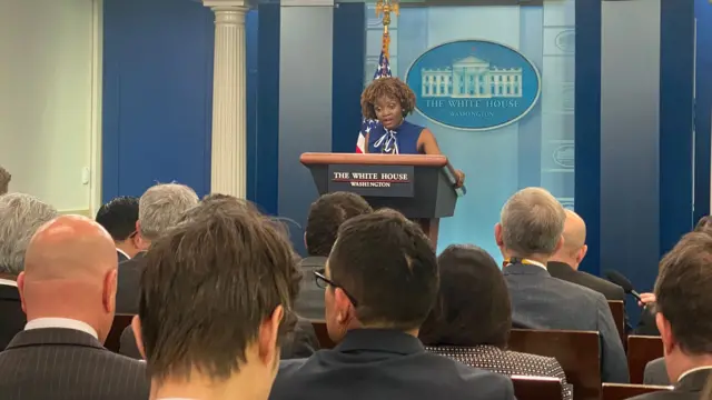 Scene from today's daily press briefing at the White House