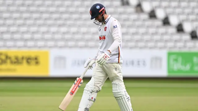 Alastair Cook walks off after being dismissed