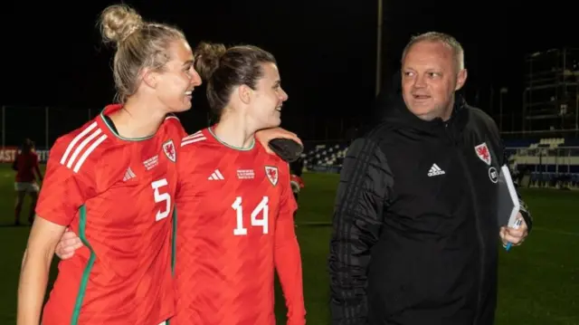 Jon Grey with Hayley Ladd and Rhiannon Roberts