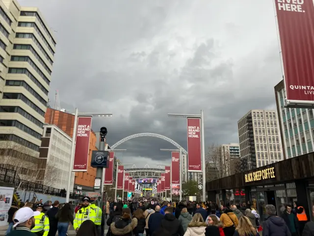 Fans arriving at Wembley