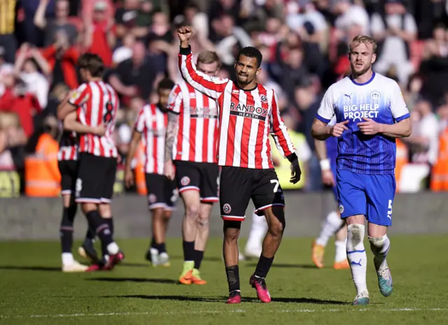 Iliman Ndiaye celebrates Sheffield United's win over Wigan