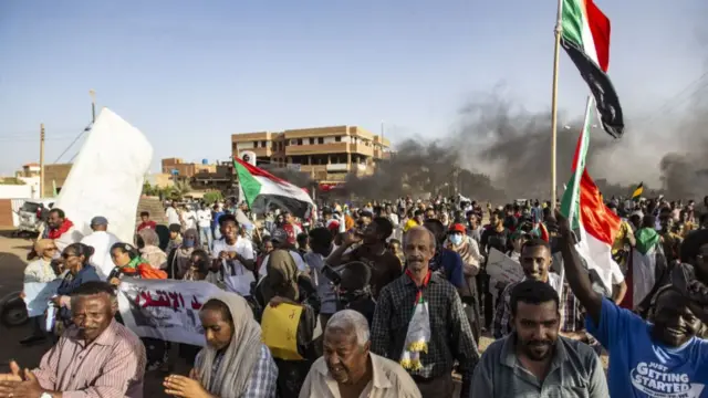 Protesters in Khartoum, Sudan - Thursday 6 April 2023