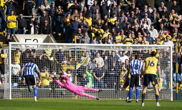 Cameron Brannagan scores for Oxford against Sheffield Wednesday