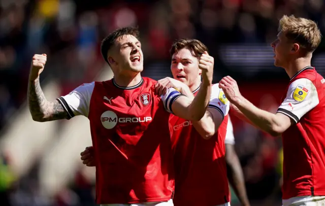 Jordan Hugill celebrates scoring against West Brom