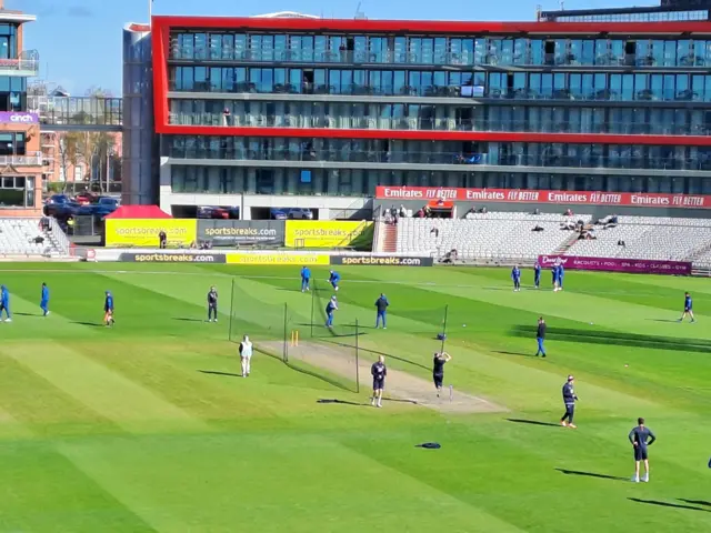 James Anderson bowling in the nets