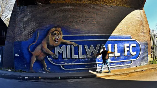 A mural close to Millwall's ground