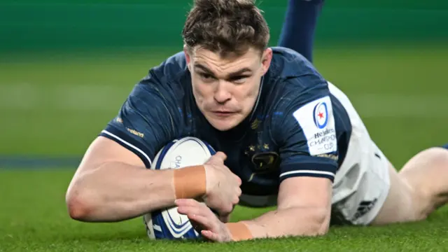 Garry Ringrose scores a try for Leinster