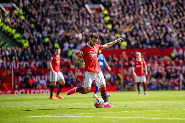 Fernandes passes a ball wide