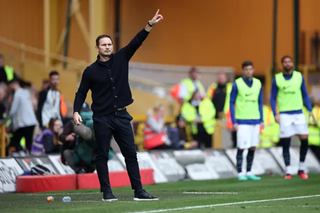 Lampard looks on from the touchline