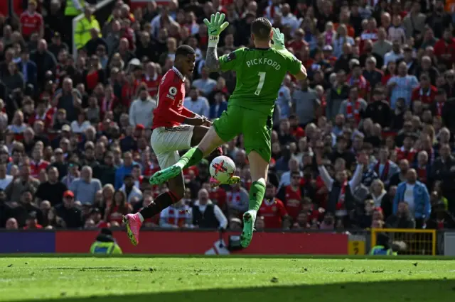 Marcus Rashford and Jordan Pickford