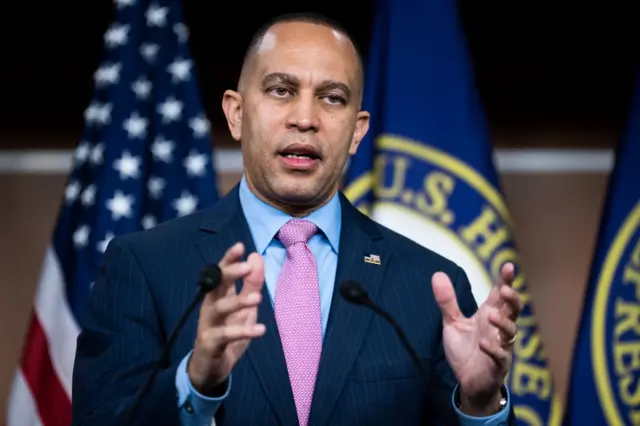 Hakeem Jeffries speaks to reporters