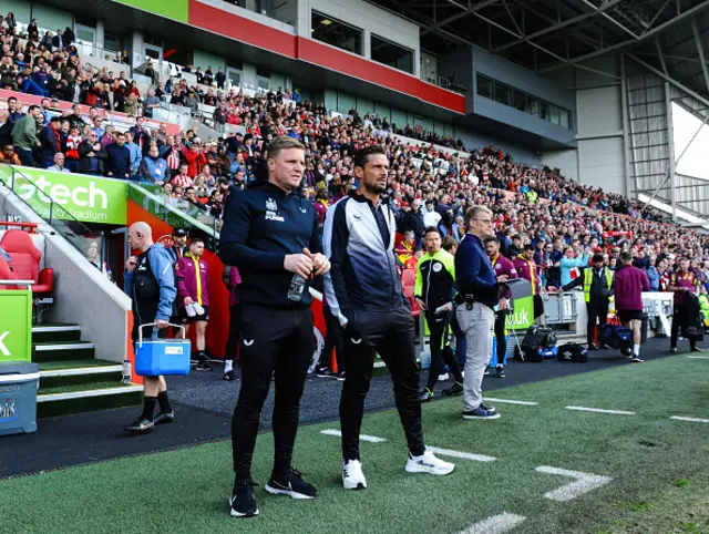 Eddie Howe looks on from the touchline