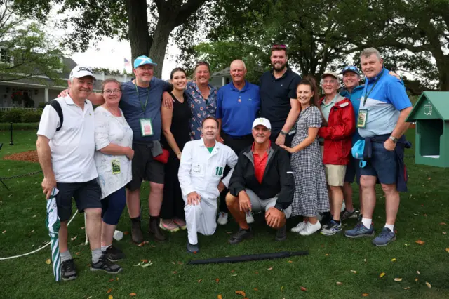 Sandy Lyle with family and friends