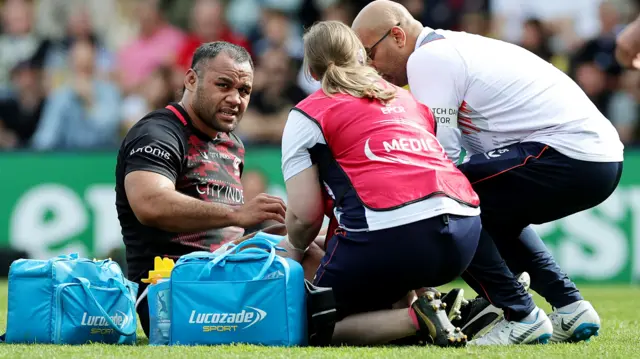 Billy Vunipola receives treatment