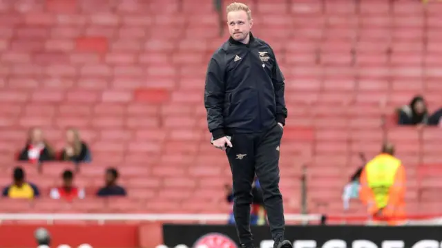 Arsenal manager Jonas Eidevall on the Emirates Stadium pitch